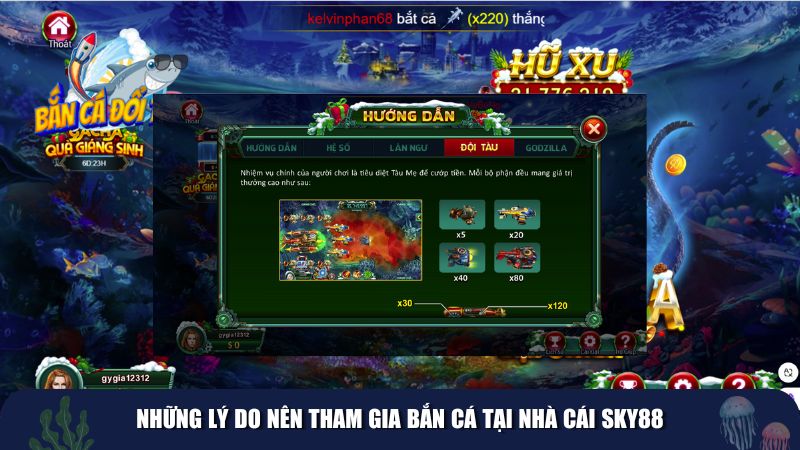 Những lý do nên tham gia trò chơi bắn cá tại Sky88